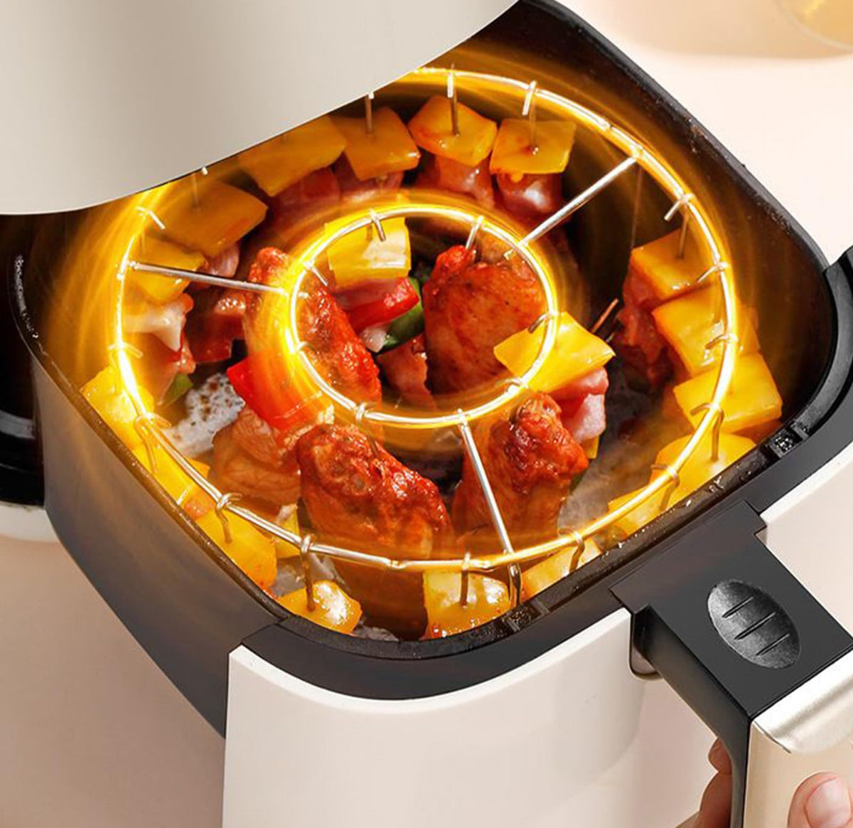 Parrilla Vertical para Air Fryer 26x52 cm + 16 Ganchos