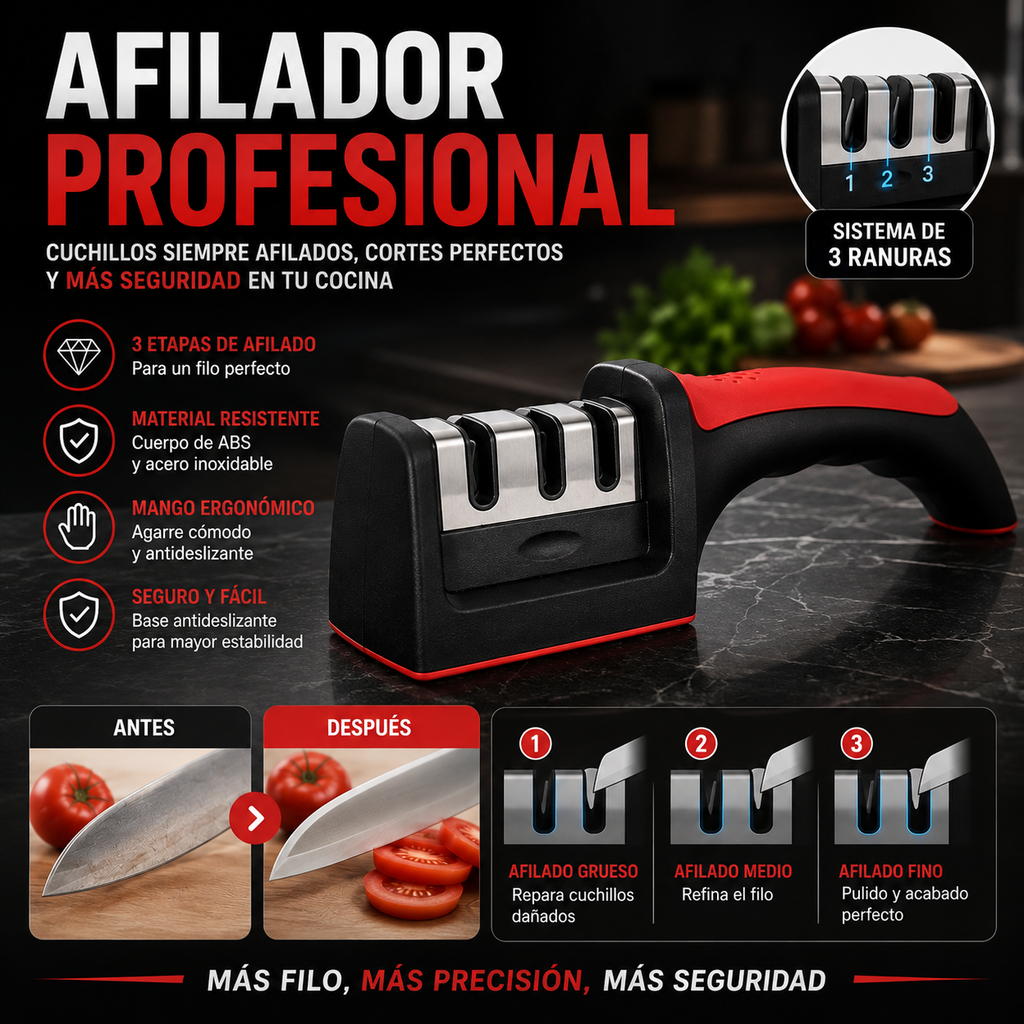 Afilador de Cuchillos Inoxidable