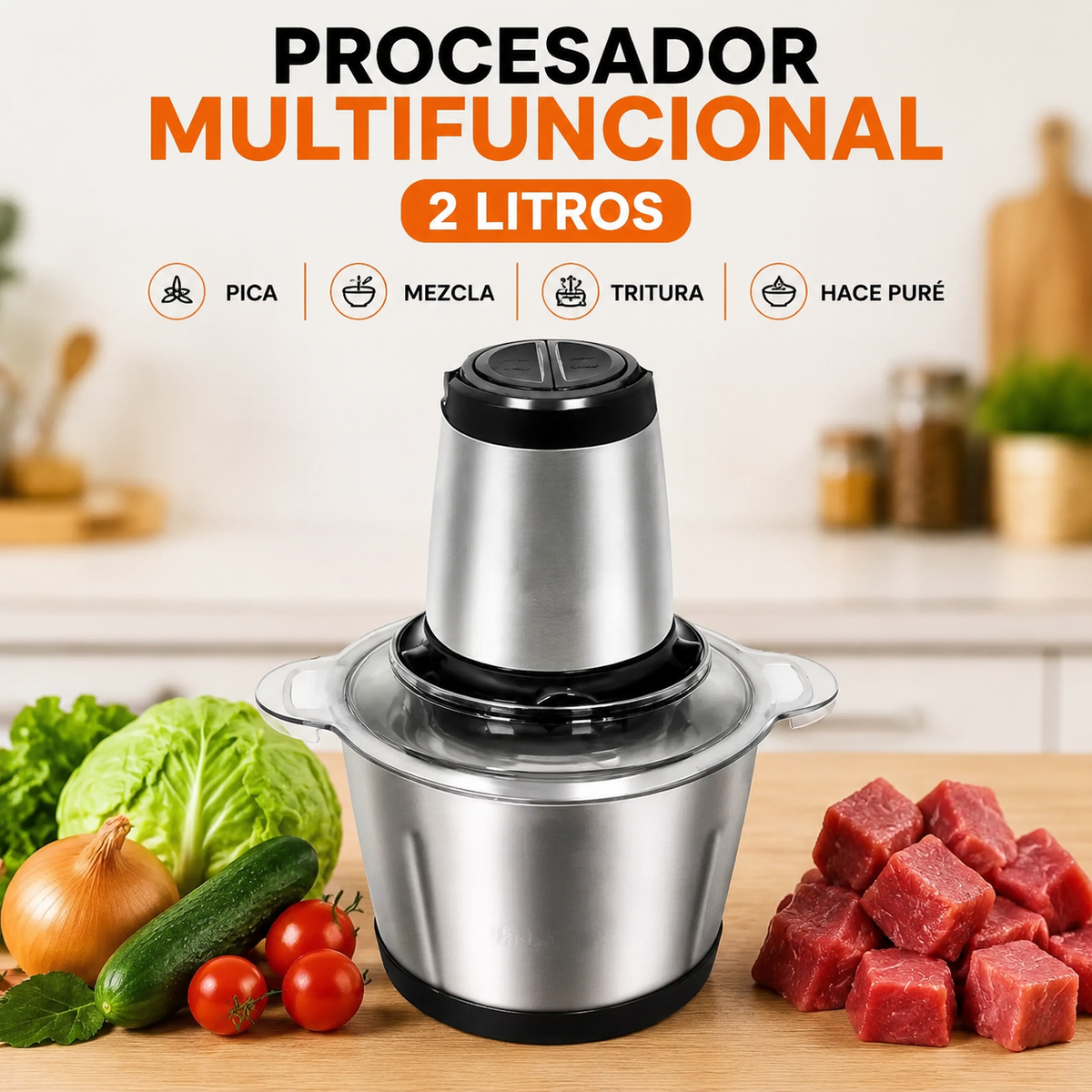 Procesador Multifuncional de Cocina 2 Litros