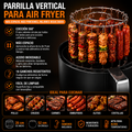Parrilla Vertical para Air Fryer 26x52 cm + 16 Ganchos